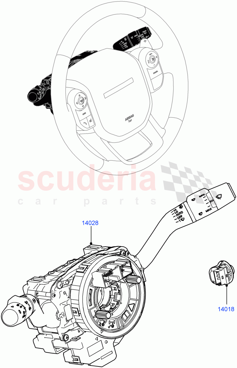 Switches (Steering Column) (Changsu (China)) of Land Rover Land Rover Range Rover Evoque (2019+) [2.0 Turbo Diesel]