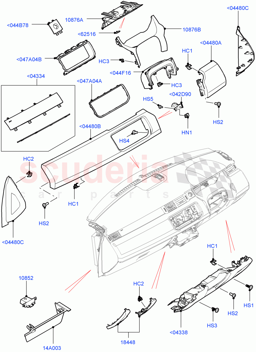 Instrument Panel (Lower) (Itatiaia (Brazil)) ((V) FROMGT000001) of Land Rover Land Rover Range Rover Evoque (2012-2018) [2.2 Single Turbo Diesel]