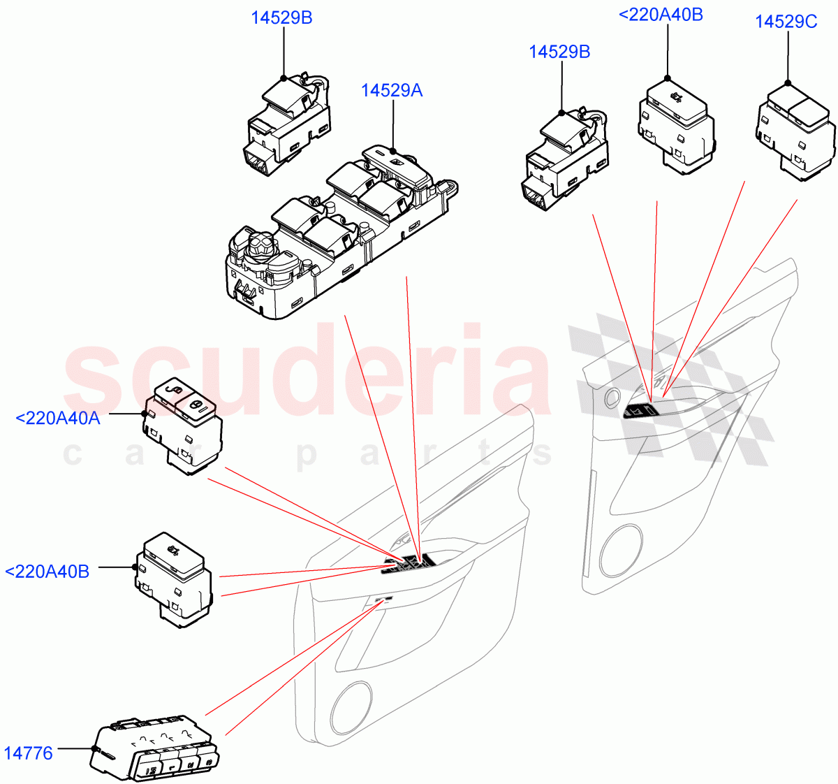 Switches (Door) (Changsu (China)) of Land Rover Land Rover Range Rover Evoque (2019+) [2.0 Turbo Diesel AJ21D4]