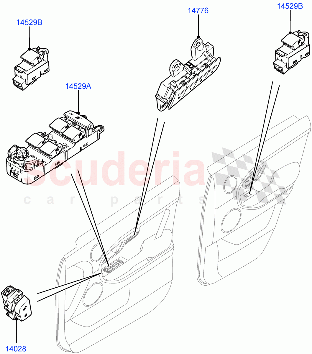 Switches (Door) (Changsu (China)) ((V) FROMEG000001) of Land Rover Land Rover Range Rover Evoque (2012-2018) [2.2 Single Turbo Diesel]