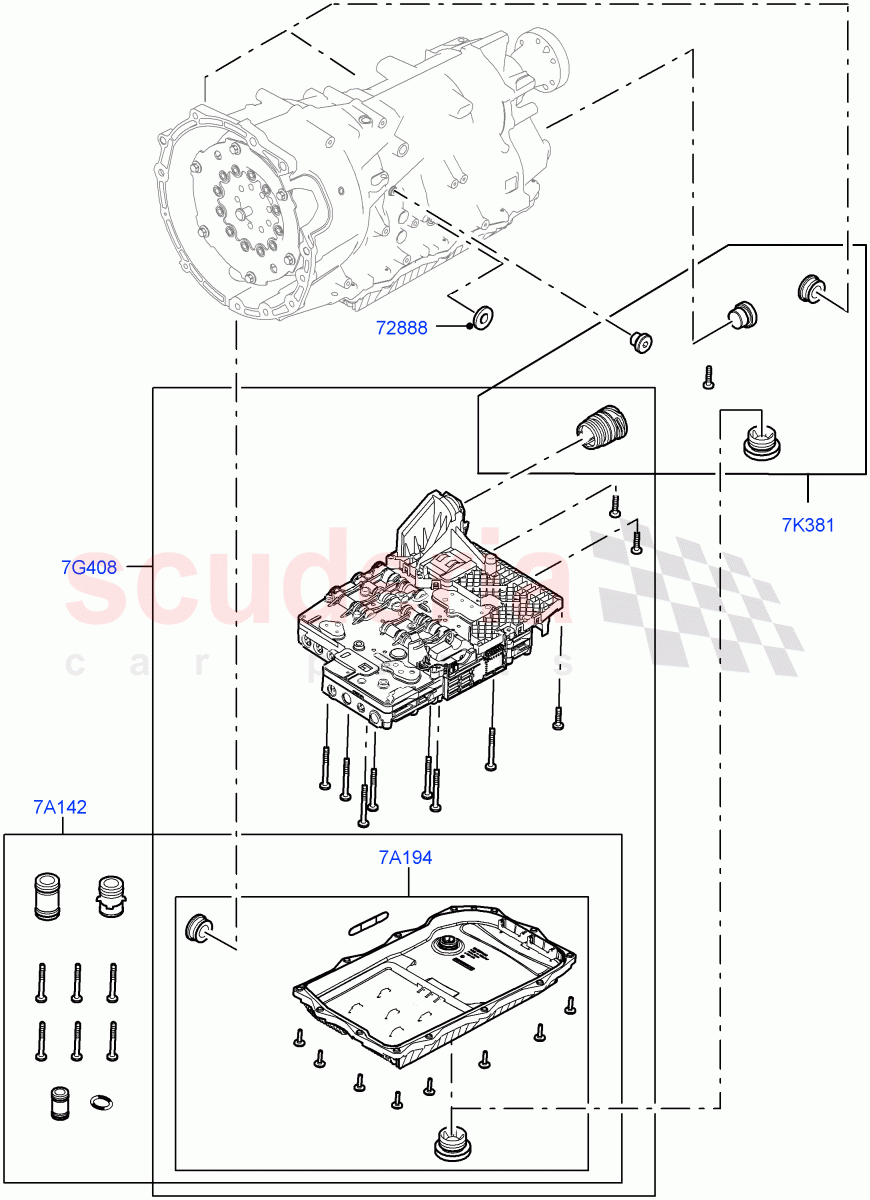 Valve Body - Main Control & Servo's (4.4L DOHC DITC V8 Diesel, 8 Speed Auto Trans ZF 8HP76, 3.0L AJ20P6 Petrol High, 3.0L AJ20D6 Diesel High) ((V) FROMKA000001) of Land Rover Land Rover Range Rover (2012-2021) [3.0 DOHC GDI SC V6 Petrol]