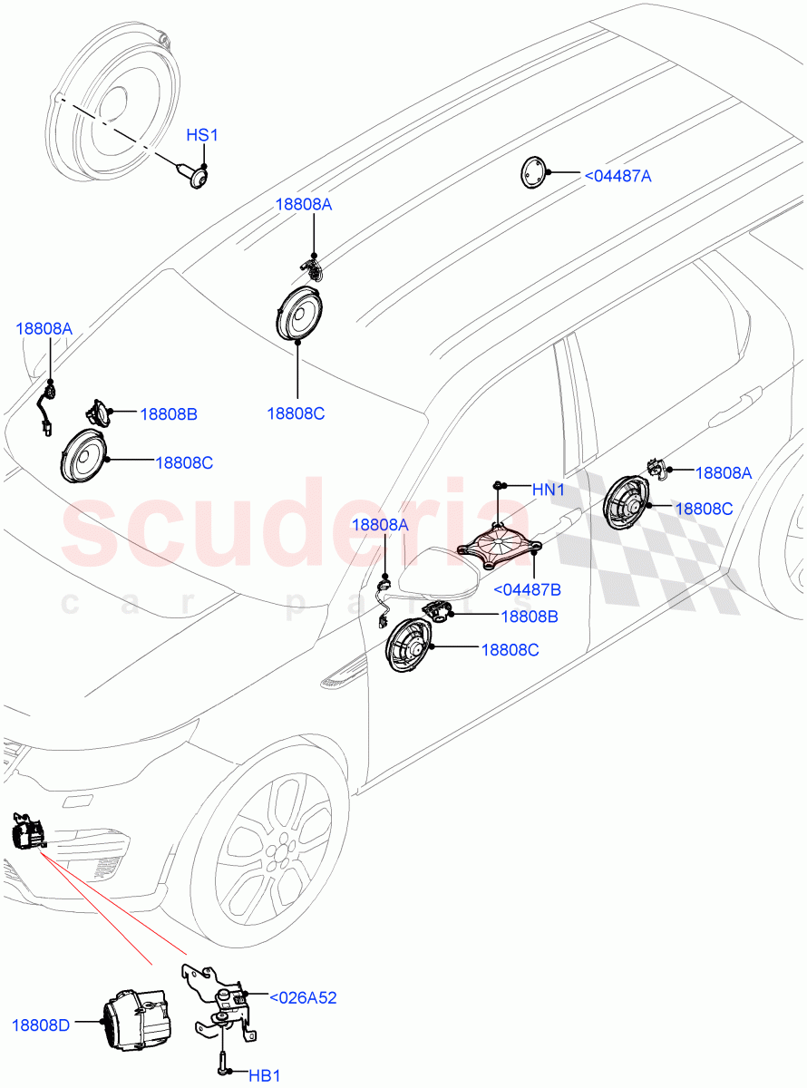 Speakers (Changsu (China), Mid Performance Sound System) ((V) FROMFG000001) of Land Rover Land Rover Discovery Sport (2015+) [2.0 Turbo Petrol GTDI]