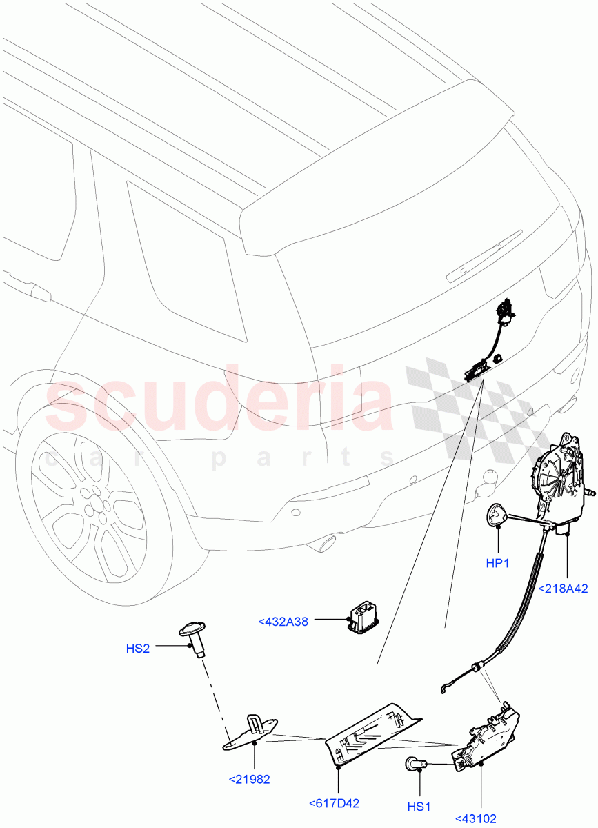 Luggage Compt/Tailgte Lock Controls (Changsu (China)) ((V) FROMFG000001) of Land Rover Land Rover Discovery Sport (2015+) [2.0 Turbo Diesel AJ21D4]