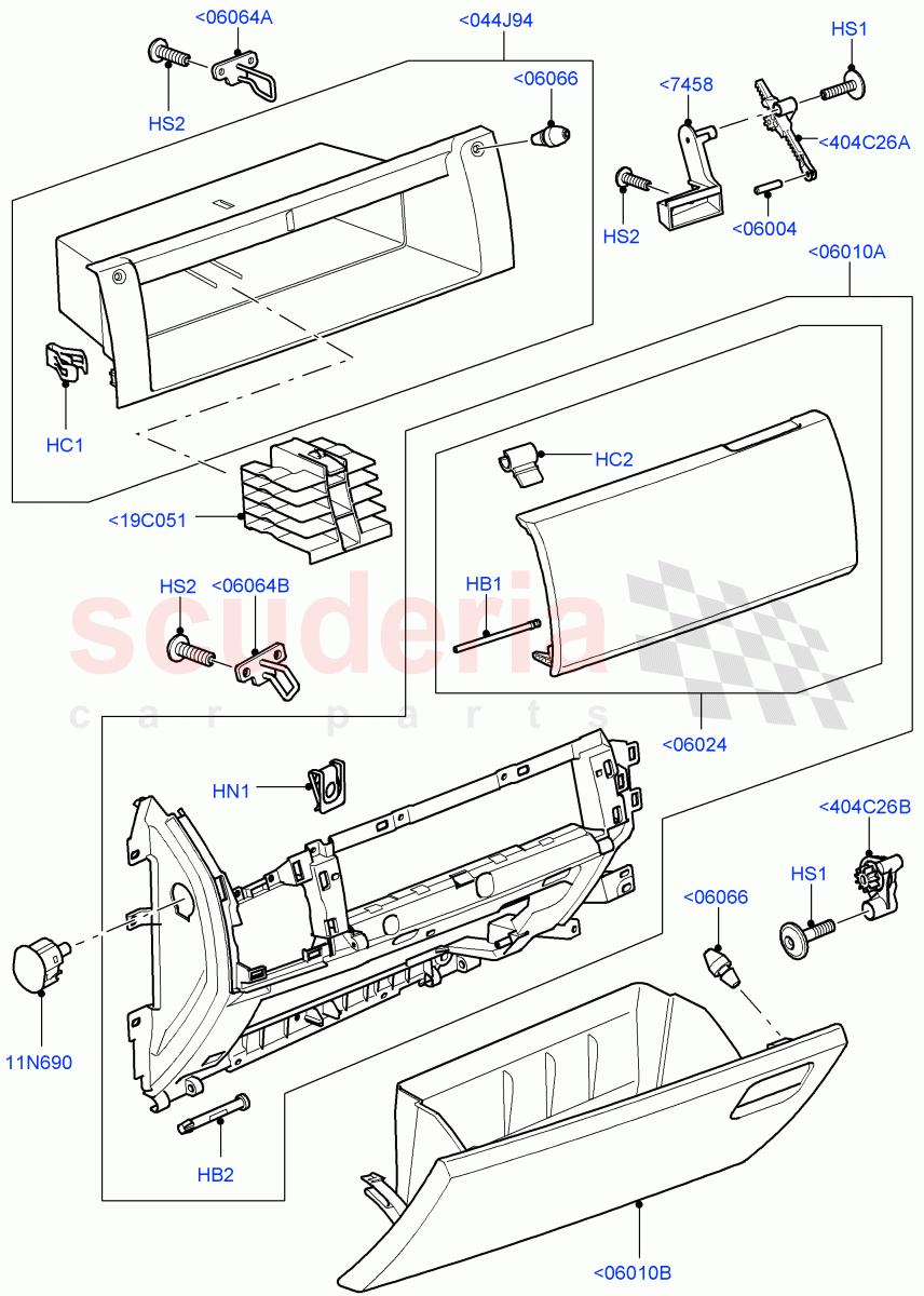 Glove Box ((V) FROMAA000001) of Land Rover Land Rover Range Rover Sport (2010-2013) [5.0 OHC SGDI NA V8 Petrol]