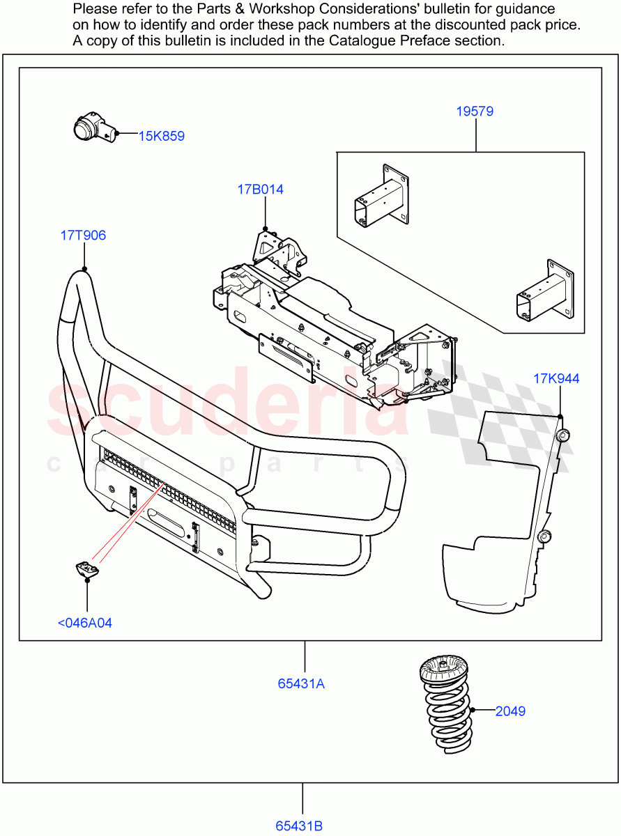 Accessory Pack (Bull Bar) ((+) "AUS/NZ/ZA") of Land Rover Land Rover Defender (2020+) [3.0 I6 Turbo Petrol AJ20P6]
