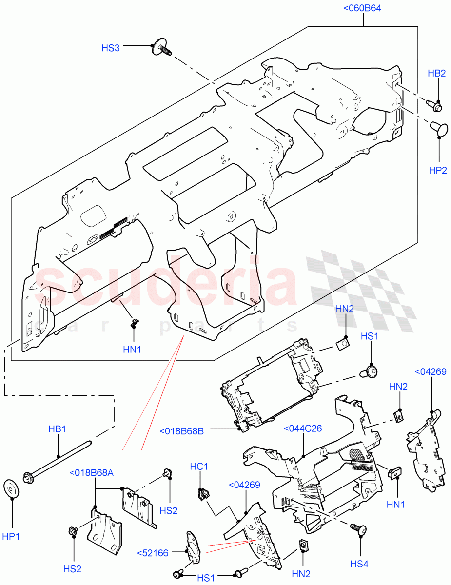 Instrument Panel (Upper, Internal Components) (Itatiaia (Brazil)) ((V) FROMGT000001) of Land Rover Land Rover Discovery Sport (2015+) [2.2 Single Turbo Diesel]
