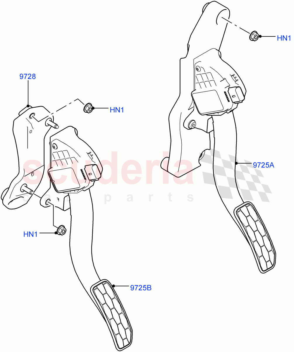 Accelerator/Injection Pump Controls (3.0L DOHC GDI SC V6 PETROL) of Land Rover Land Rover Range Rover Velar (2017+) [3.0 DOHC GDI SC V6 Petrol]