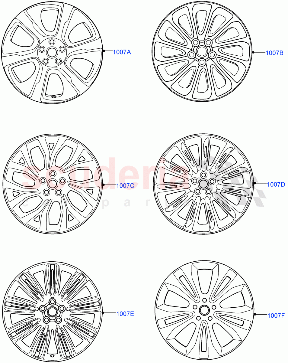 Spare Wheel (Less Version Package, Version - Core, Limited Package) of Land Rover Land Rover Range Rover (2012-2021) [4.4 DOHC Diesel V8 DITC]