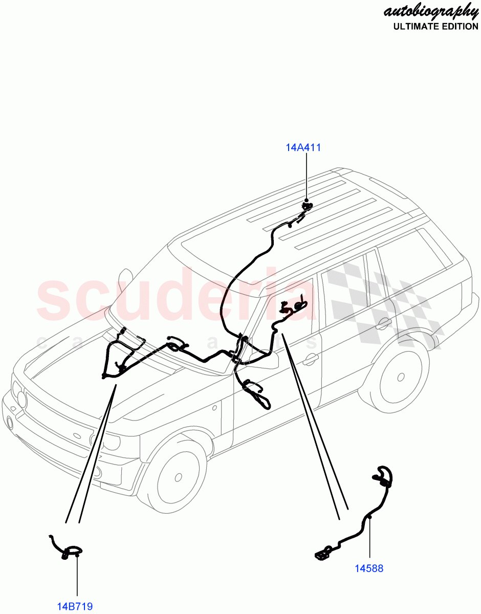 Electrical Wiring - Body And Rear (Autobiography Ultimate Edition) ((V) FROMBA344356) of Land Rover Land Rover Range Rover (2010-2012) [3.6 V8 32V DOHC EFI Diesel]