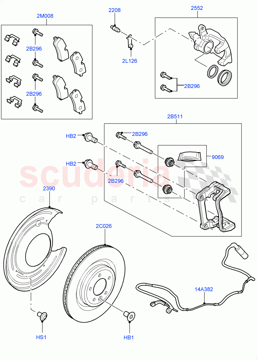 Rear Brake Discs And Calipers of Land Rover Land Rover Range Rover Sport (2014+) [2.0 Turbo Petrol GTDI]