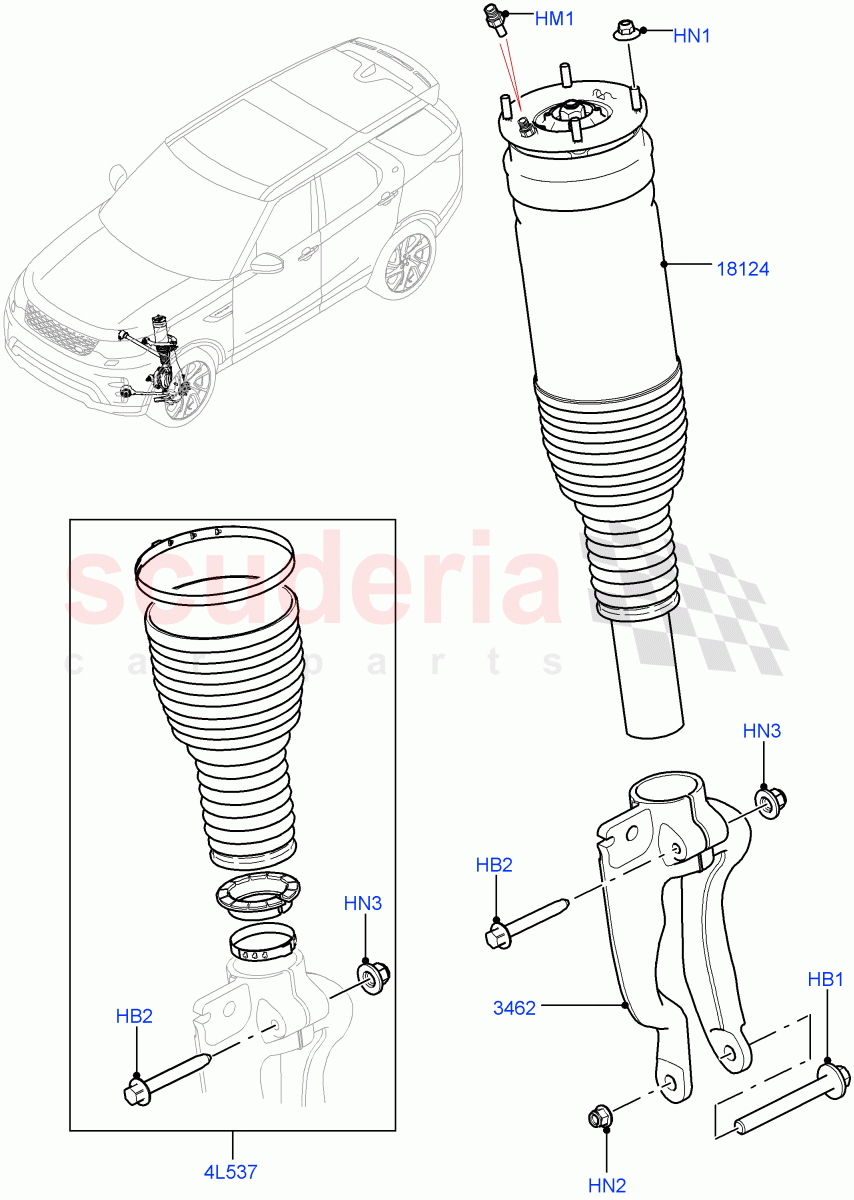 Front Suspension Struts And Springs (Nitra Plant Build) ((V) FROMM2000001) of Land Rover Land Rover Discovery 5 (2017+) [3.0 DOHC GDI SC V6 Petrol]