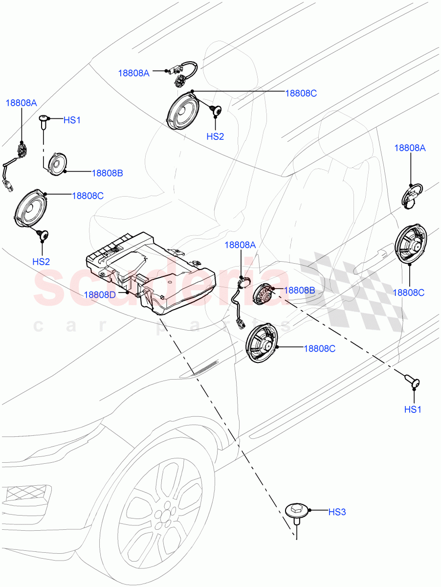 Speakers (Changsu (China), Hi Line Audio System - 600 W) ((V) FROMEG000001) of Land Rover Land Rover Range Rover Evoque (2012-2018) [2.2 Single Turbo Diesel]