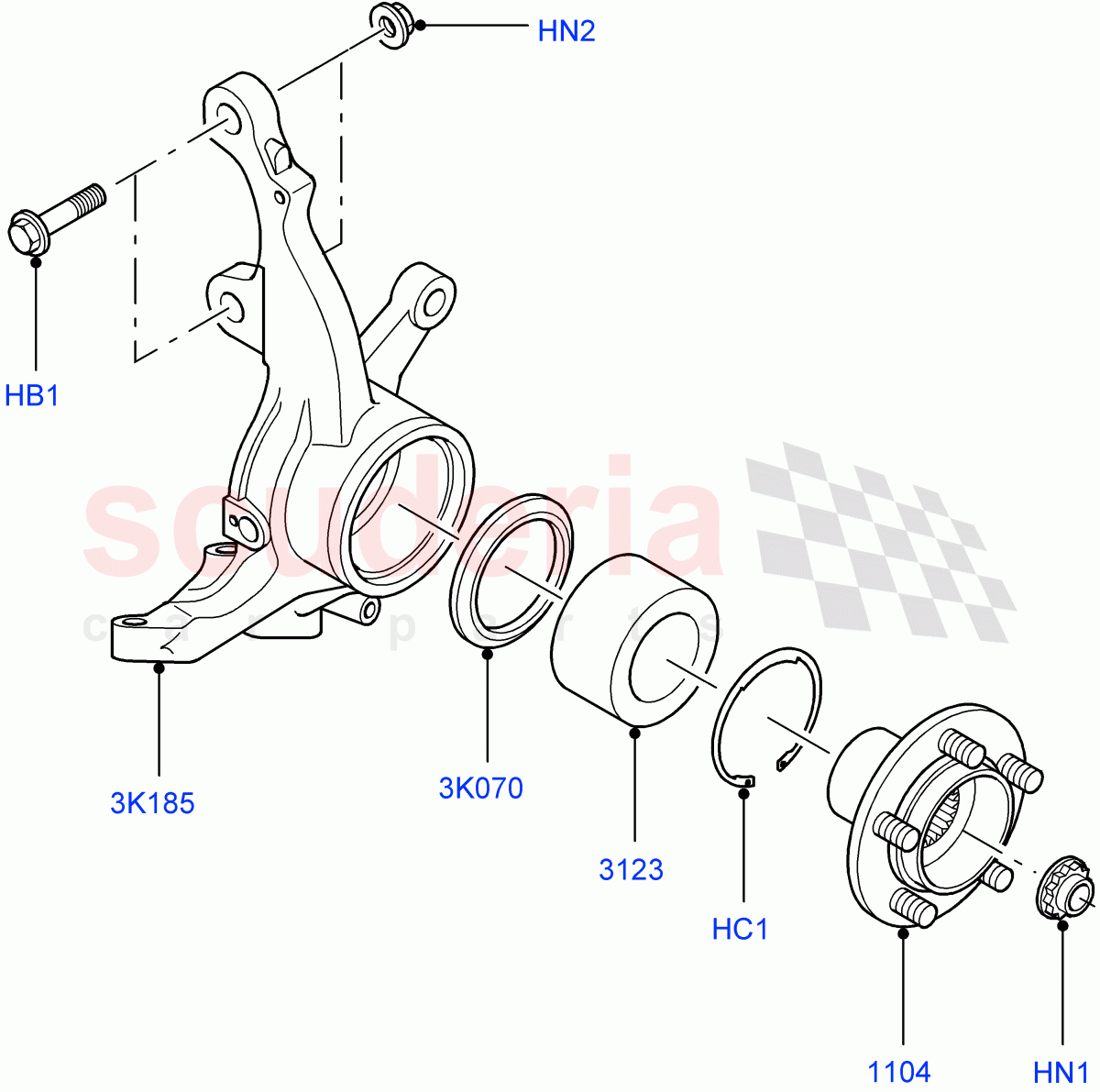Front Knuckle And Hub ((V) FROMAA000001) of Land Rover Land Rover Range Rover (2010-2012) [4.4 DOHC Diesel V8 DITC]