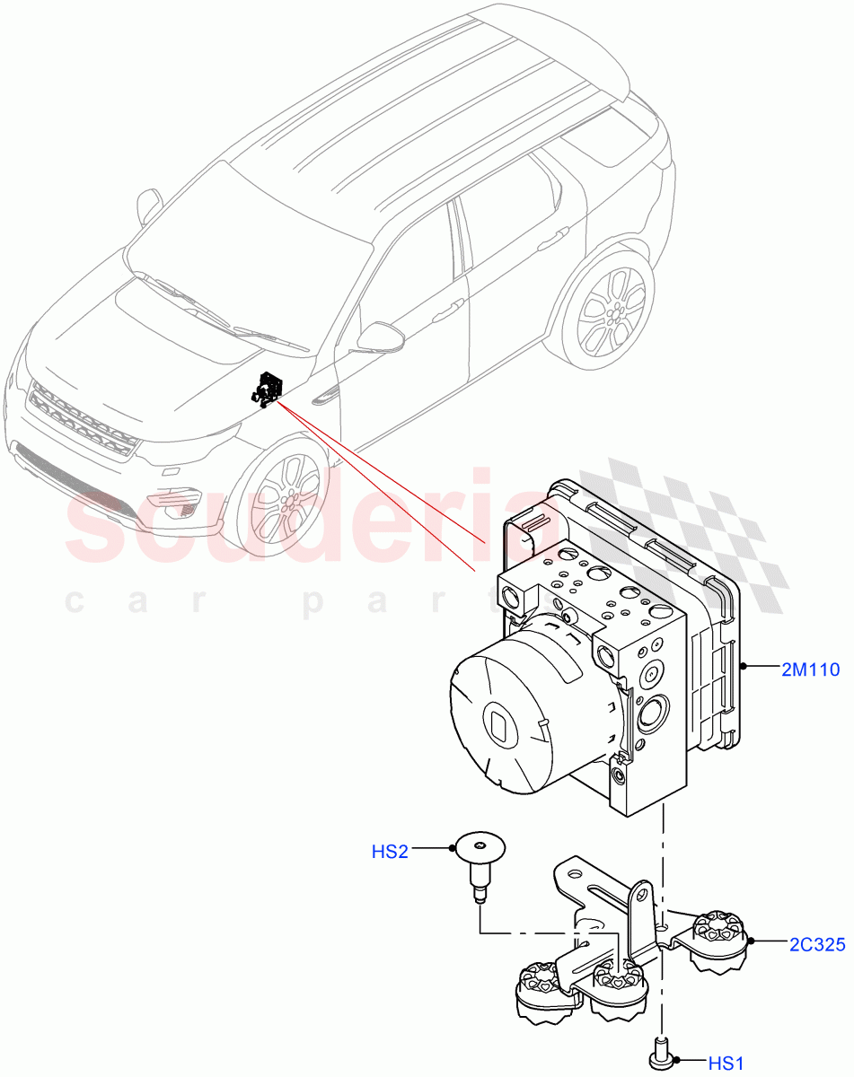 Anti-Lock Braking System (ABS Modulator) (Changsu (China), Less Electric Engine Battery, Electric Engine Battery-MHEV) ((V) FROMKG446857) of Land Rover Land Rover Discovery Sport (2015+) [2.0 Turbo Diesel]