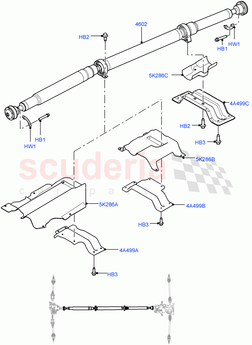 Drive Shaft - Rear Axle Drive (Propshaft) (Itatiaia (Brazil), Dynamic Driveline) ((V) FROMGT000001) of Land Rover Land Rover Range Rover Evoque (2012-2018) [2.0 Turbo Petrol AJ200P]