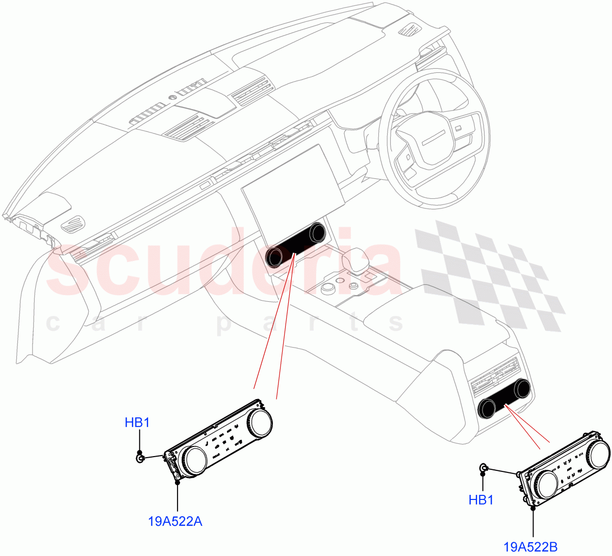 Heater & Air Conditioning Controls of Land Rover Land Rover Range Rover (2022+) [3.0 I6 Turbo Petrol AJ20P6]