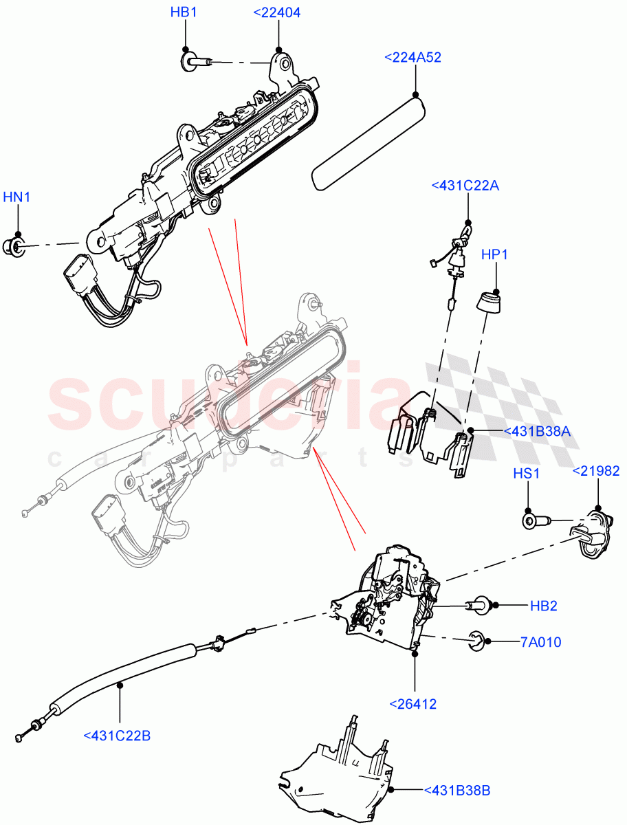 Rear Door Lock Controls (Halewood (UK)) of Land Rover Land Rover Range Rover Evoque (2019+) [2.0 Turbo Diesel]