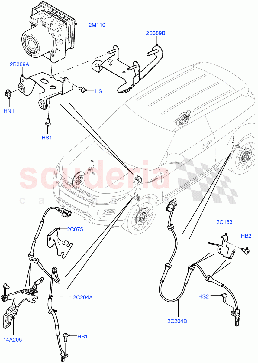 Anti-Lock Braking System (Itatiaia (Brazil)) ((V) FROMGT000001) of Land Rover Land Rover Range Rover Evoque (2012-2018) [2.0 Turbo Petrol GTDI]
