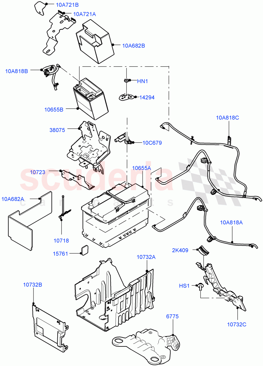 Battery And Mountings (Itatiaia (Brazil)) of Land Rover Land Rover Range Rover Evoque (2019+) [2.0 Turbo Diesel]