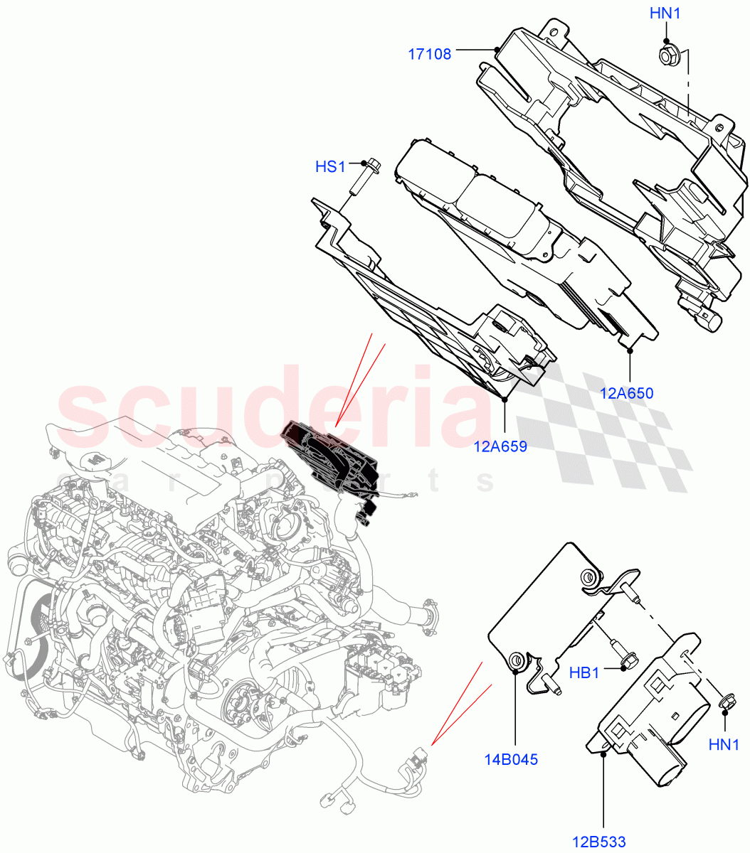Engine Modules And Sensors (2.0L I4 DSL HIGH DOHC AJ200, Itatiaia (Brazil)) ((V) FROMJT000001) of Land Rover Land Rover Range Rover Evoque (2012-2018) [2.0 Turbo Diesel]