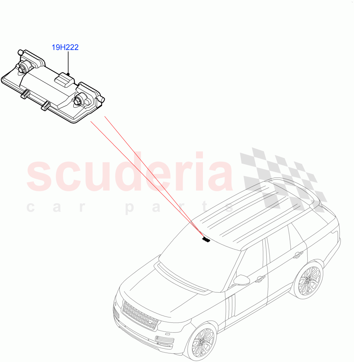 Camera Equipment (Forward Facing Camera) ((V) FROMHA000001, (V) TOHA999999) of Land Rover Land Rover Range Rover (2012-2021) [5.0 OHC SGDI NA V8 Petrol]