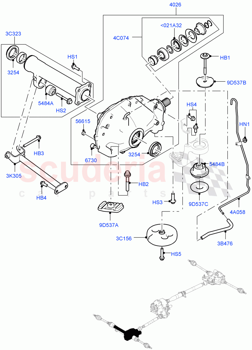 Front Axle Case (2.0L AJ200P Hi PHEV, 2.0L I4 High DOHC AJ200 Petrol, 3.0L AJ20P6 Petrol High, 2.0L I4 DSL HIGH DOHC AJ200, 5.0 Petrol AJ133 DOHC CDA) of Land Rover Land Rover Defender (2020+) [2.0 Turbo Diesel]