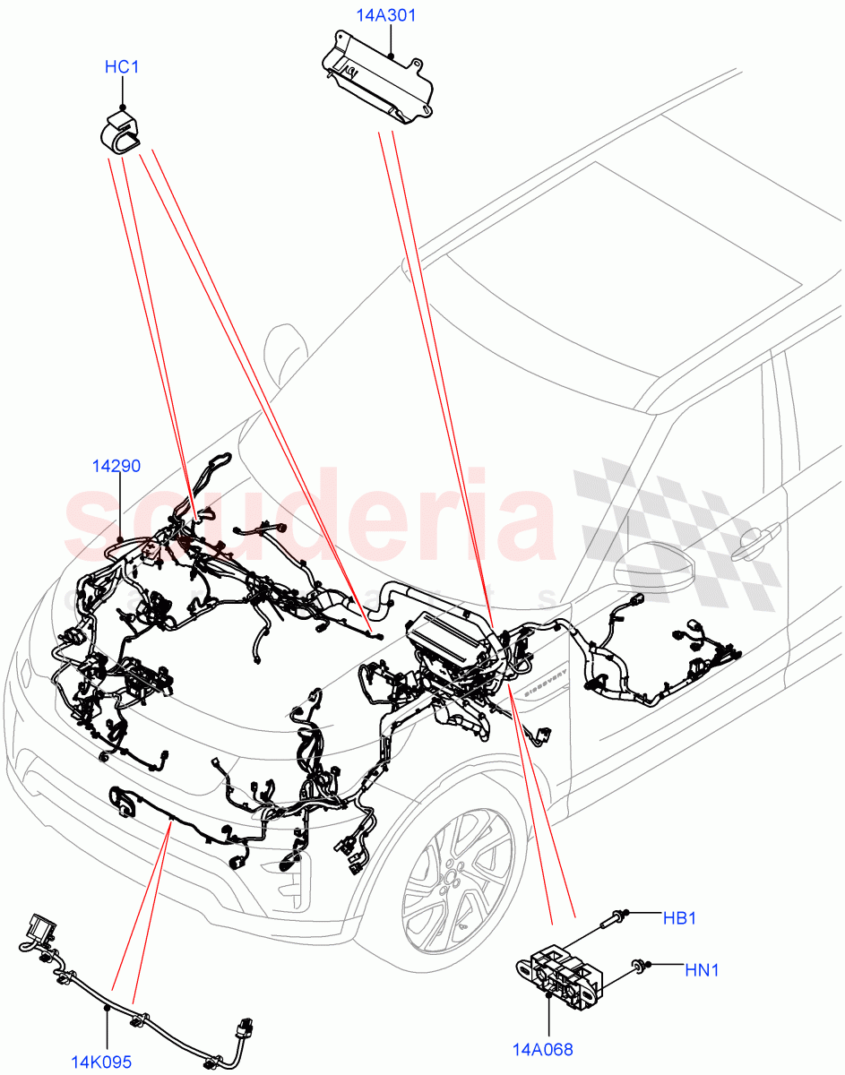 Engine Bay Harness (Solihull Plant Build) ((V) FROMHA000001) of Land Rover Land Rover Discovery 5 (2017+) [2.0 Turbo Petrol AJ200P]