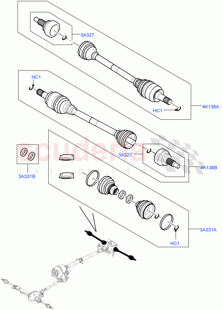 Drive Shaft - Rear Axle Drive (Driveshaft) of Land Rover Land Rover Range Rover (2012-2021) [4.4 DOHC Diesel V8 DITC]