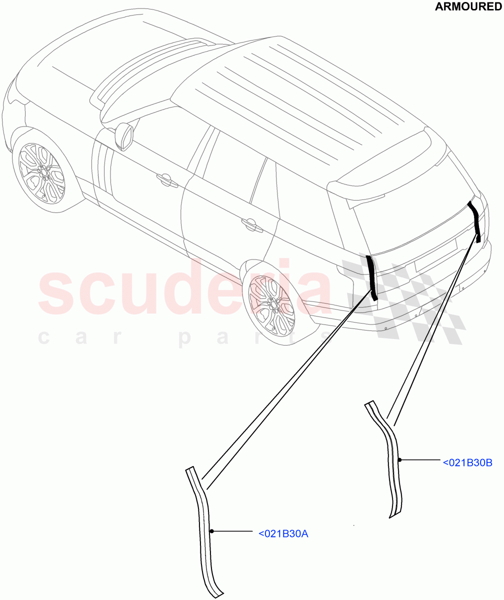 Luggage Compartment Door (Finisher And Seals) (Armoured) ((V) FROMEA000001) of Land Rover Land Rover Range Rover (2012-2021) [3.0 I6 Turbo Petrol AJ20P6]
