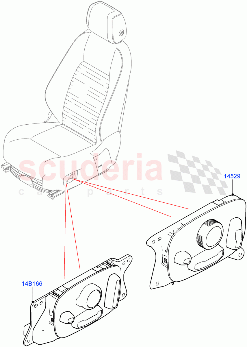 Switches (Seats) (Less Seat Adjuster, Halewood (UK), Seat Cushion Power Fore/Aft, Seat Cushion Power Height) ((V) FROMLH000001) of Land Rover Land Rover Discovery Sport (2015+) [2.0 Turbo Diesel]