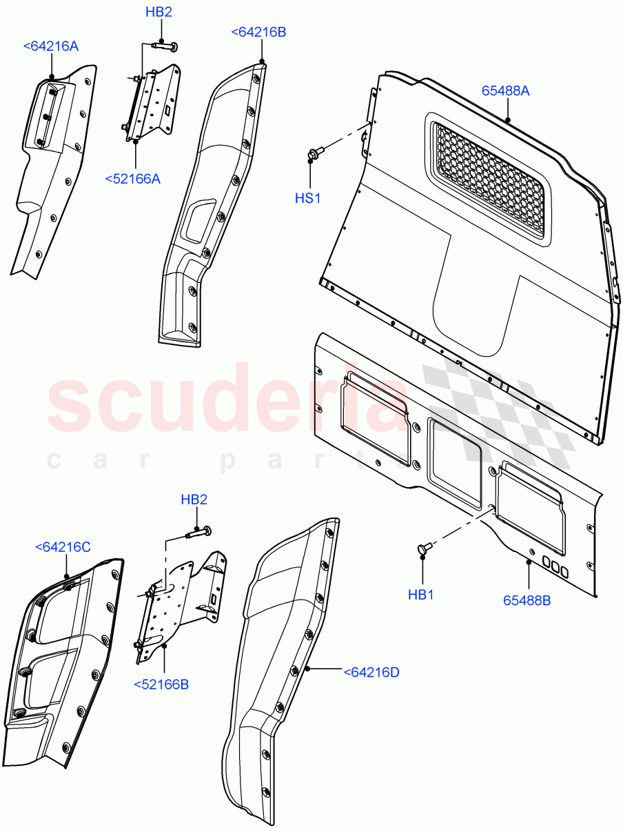 Load Compartment Trim (Cargo Retention, Commercial) (Version - Commercial) ((V) FROMM2000001) of Land Rover Land Rover Defender (2020+) [3.0 I6 Turbo Diesel AJ20D6]