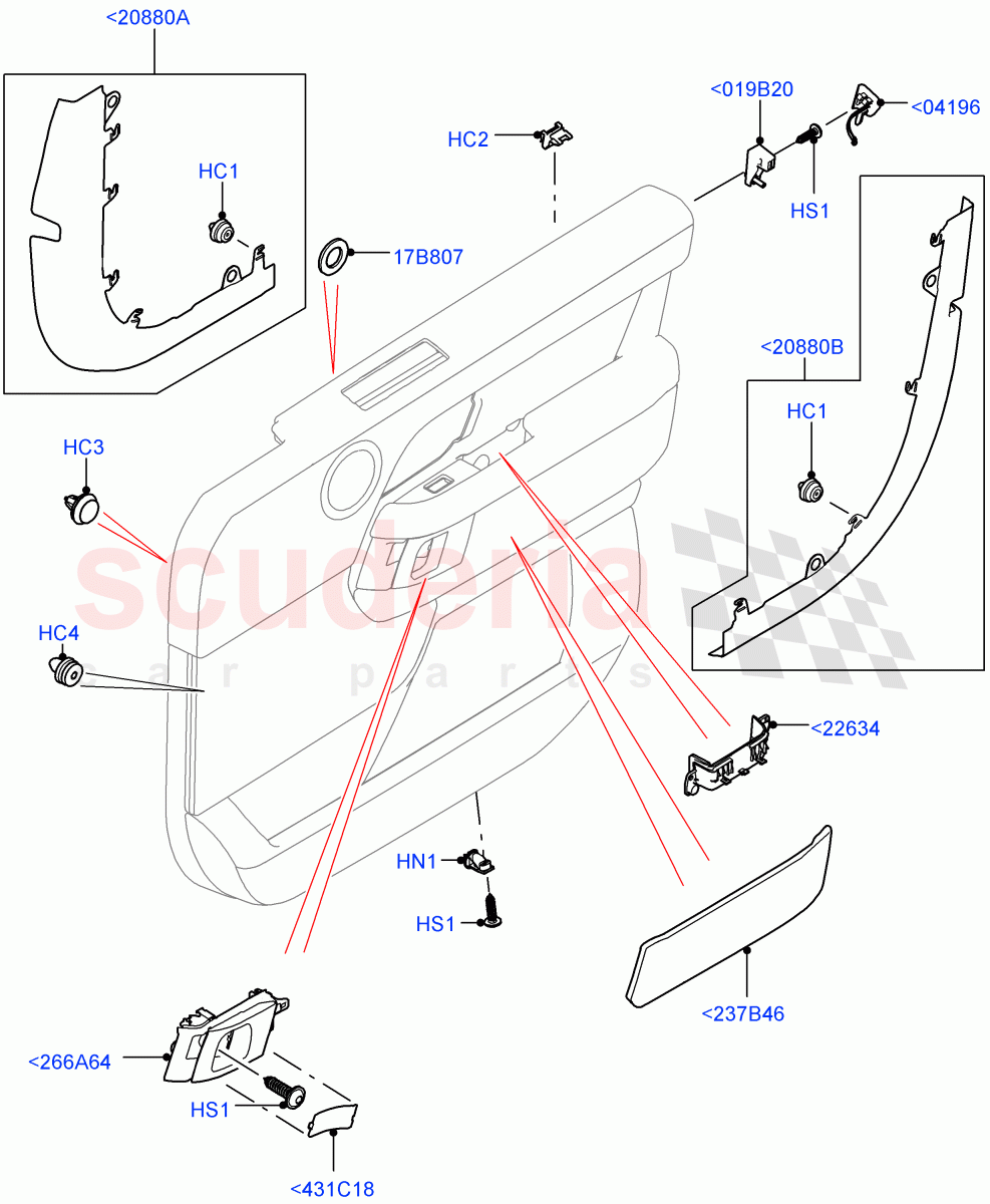 Front Door Trim Installation (Finishers And Mouldings) ((V) FROMJA000001) of Land Rover Land Rover Range Rover (2012-2021) [3.0 DOHC GDI SC V6 Petrol]