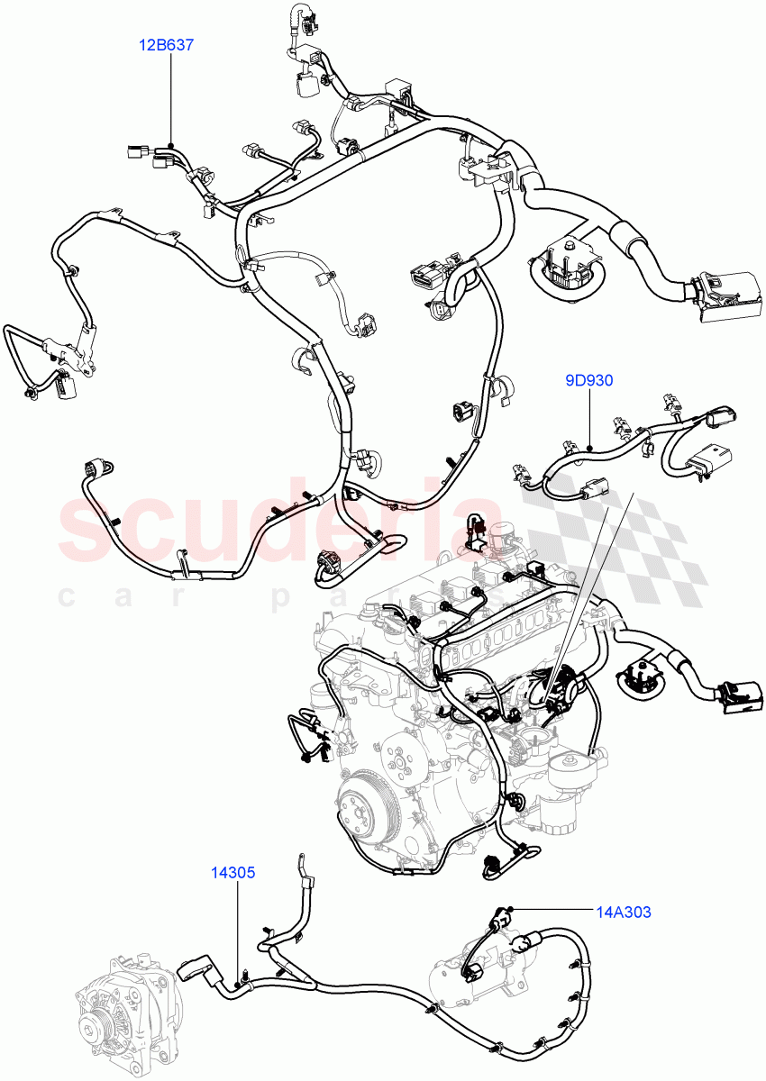 Electrical Wiring - Engine And Dash (2.0L 16V TIVCT T/C 240PS Petrol) ((V) FROMFA000001) of Land Rover Land Rover Range Rover (2012-2021) [5.0 OHC SGDI NA V8 Petrol]