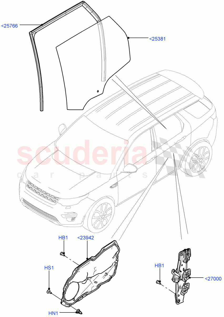 Rear Door Glass And Window Controls (Changsu (China)) ((V) FROMFG000001) of Land Rover Land Rover Discovery Sport (2015+) [2.2 Single Turbo Diesel]
