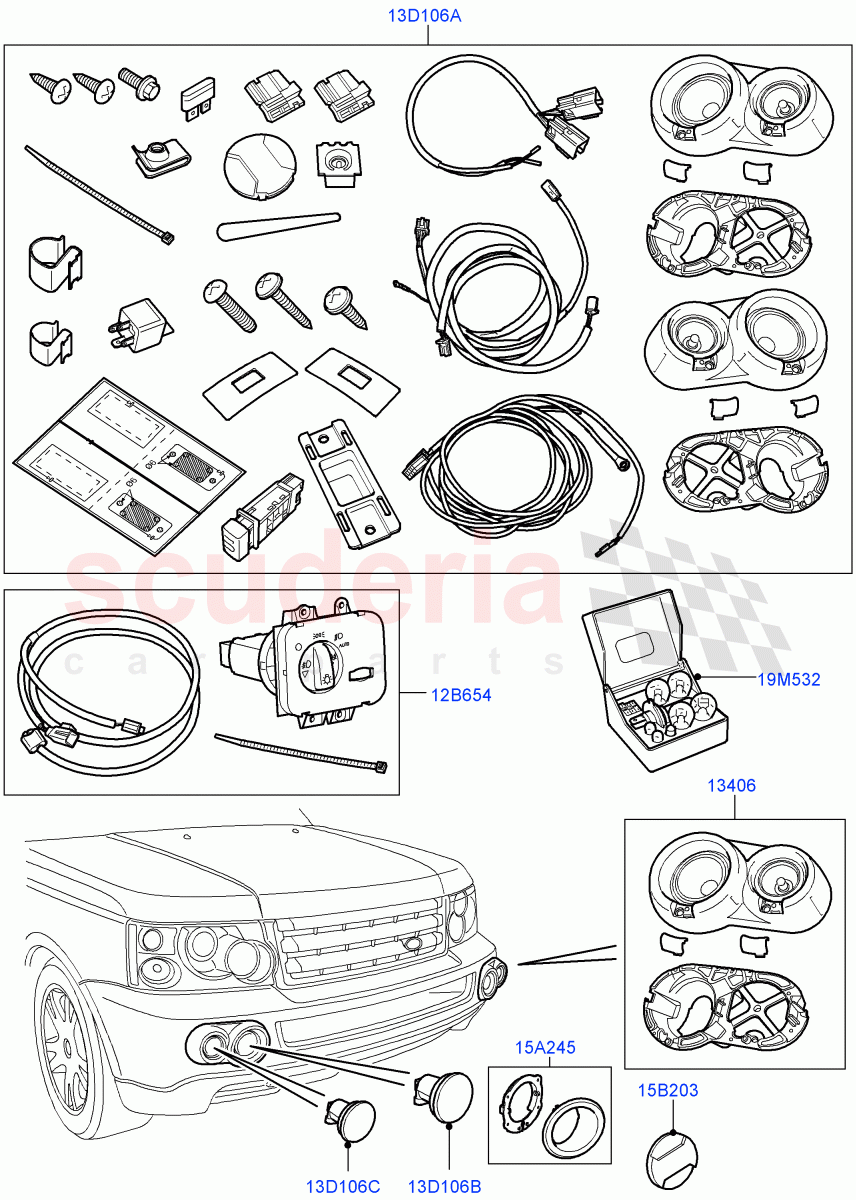Accessory - Electrical Kit (Accessory) ((V) TO9A999999) of Land Rover Land Rover Range Rover Sport (2005-2009) [3.6 V8 32V DOHC EFI Diesel]