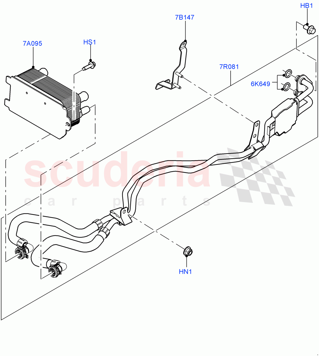 Transmission Cooling Systems (Nitra Plant Build) (2.0L I4 DSL HIGH DOHC AJ200, 8 Speed Auto Trans ZF 8HP70 4WD) ((V) FROMK2000001) of Land Rover Land Rover Defender (2020+) [2.0 Turbo Petrol AJ200P]