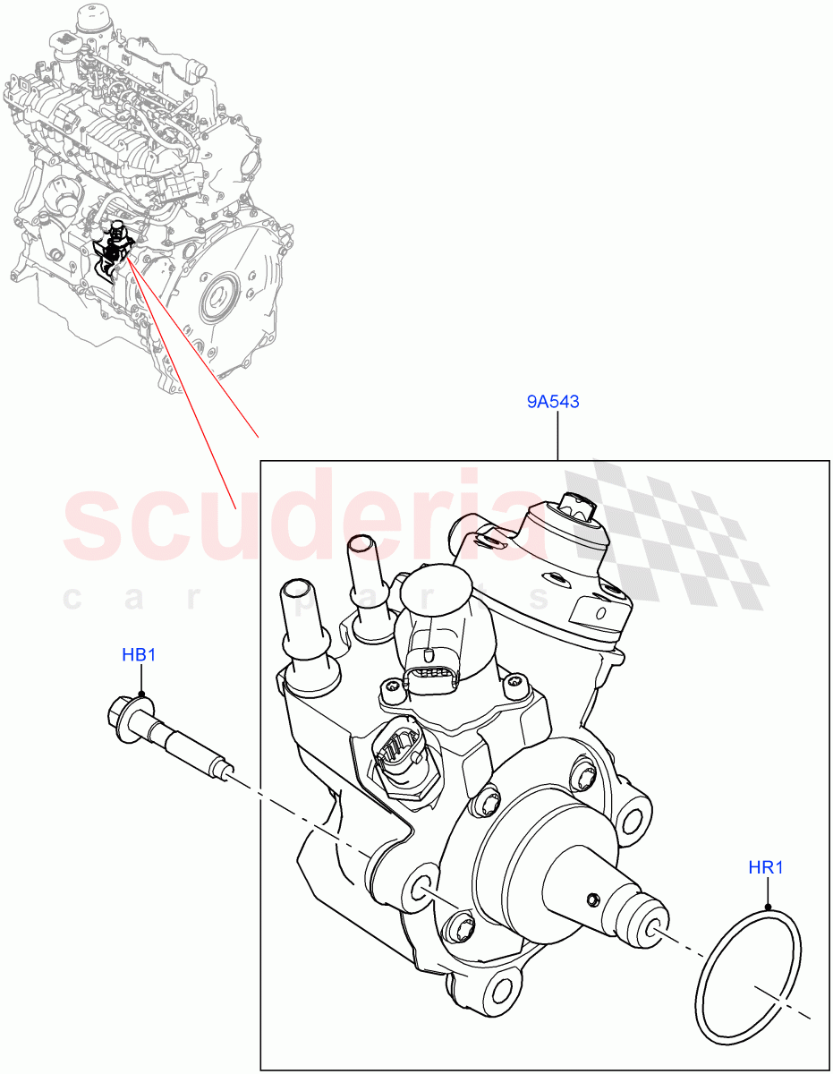 Fuel Injection Pump - Diesel (Solihull Plant Build) (2.0L I4 DSL HIGH DOHC AJ200, 2.0L I4 DSL MID DOHC AJ200) ((V) FROMHA000001) of Land Rover Land Rover Range Rover Sport (2014+) [2.0 Turbo Diesel]