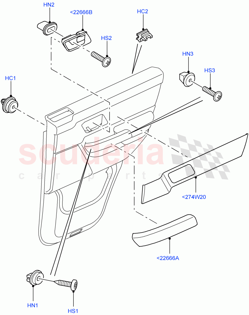 Rear Door Trim Installation ((V) TO9A999999) of Land Rover Land Rover Range Rover Sport (2005-2009) [2.7 Diesel V6]