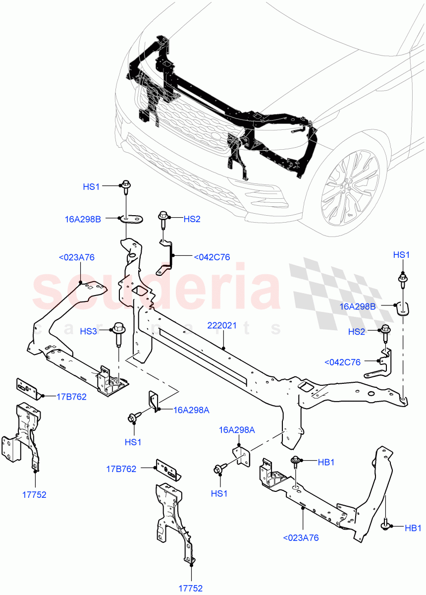 Front Panels, Aprons & Side Members (Front Panel) of Land Rover Land Rover Range Rover Velar (2017+) [2.0 Turbo Petrol AJ200P]