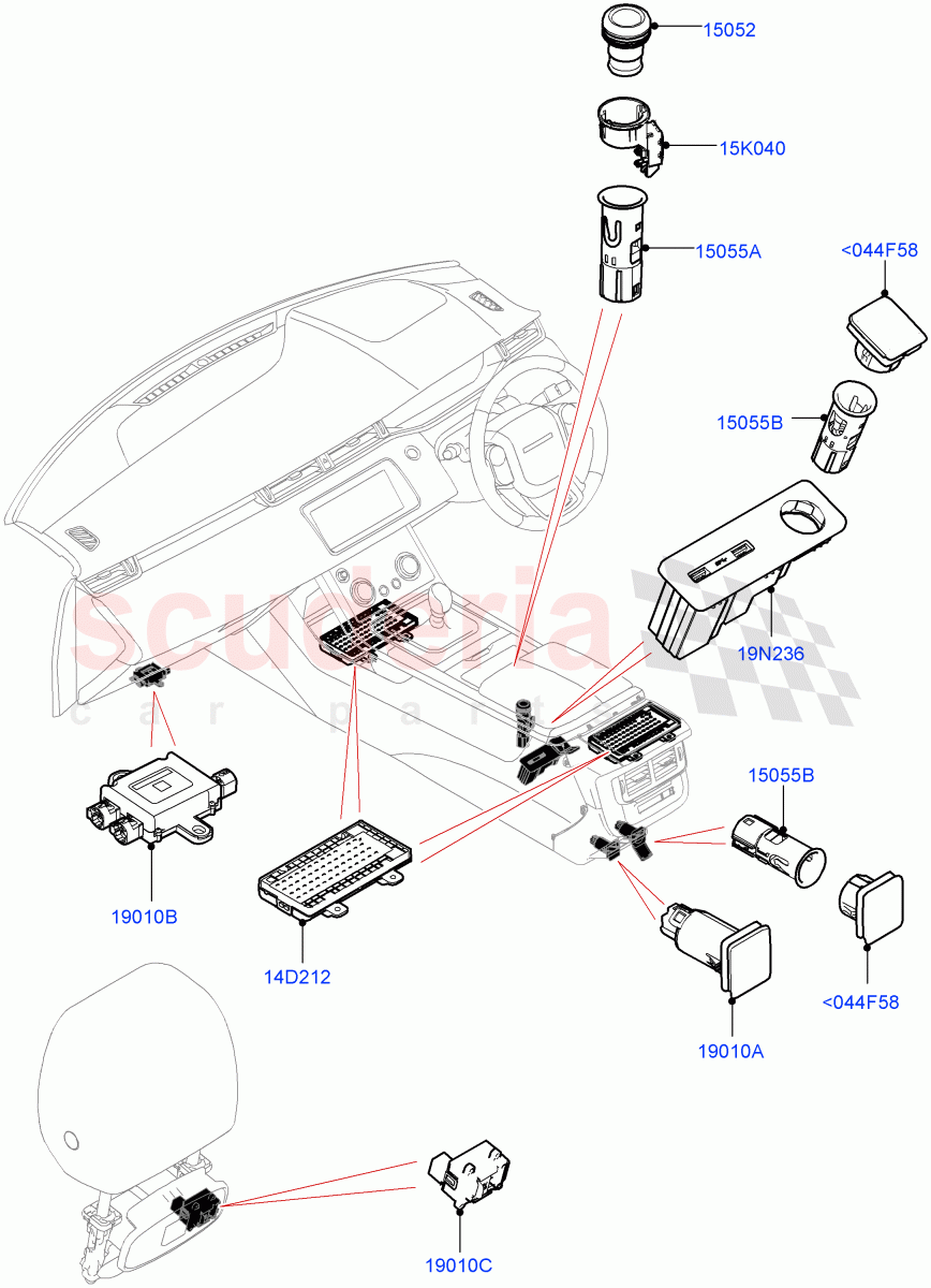 Instrument Panel Related Parts (Itatiaia (Brazil)) of Land Rover Land Rover Range Rover Evoque (2019+) [2.0 Turbo Diesel]