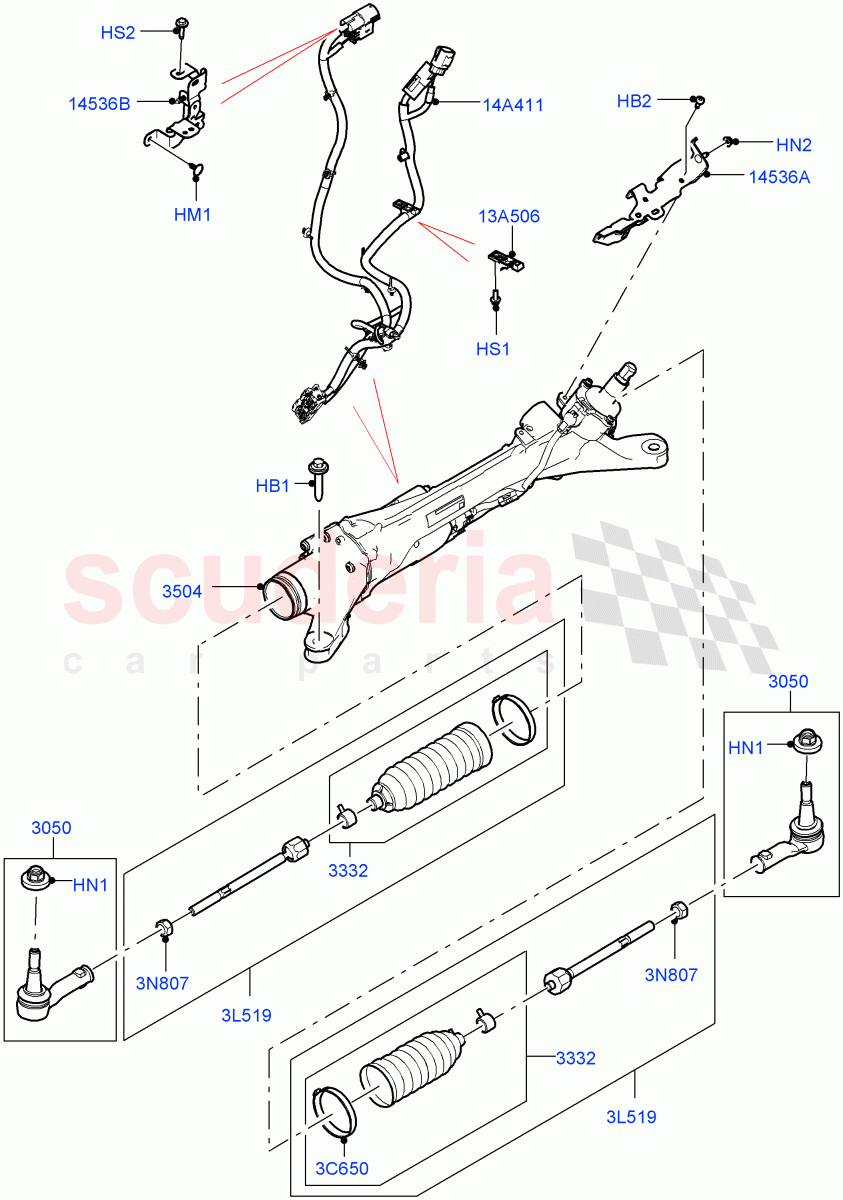 Steering Gear (Front) (RHD) of Land Rover Land Rover Range Rover (2022+) [4.4 V8 Turbo Petrol NC10]