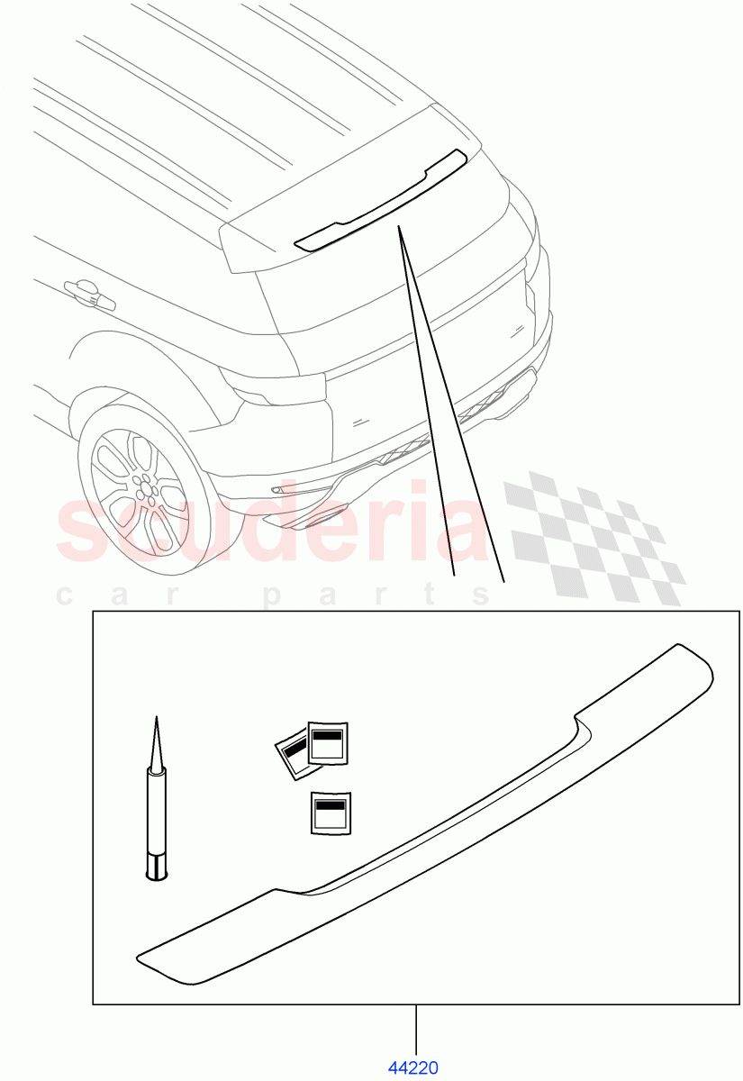 Exterior Body Styling Items (Spoiler) (Halewood (UK), Itatiaia (Brazil)) ((V) FROMDH000001) of Land Rover Land Rover Range Rover Evoque (2012-2018) [2.0 Turbo Diesel]