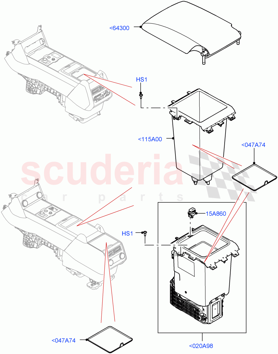 Console - Floor of Land Rover Land Rover Range Rover (2022+) [3.0 I6 Turbo Diesel AJ20D6]