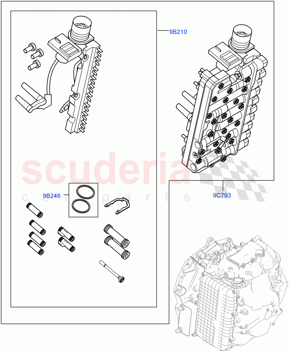Valve Body - Main Control & Servo's (Hydraulic Control Unit) (9 Speed Auto Trans 9HP50, Itatiaia (Brazil)) ((V) FROMLT000001) of Land Rover Land Rover Discovery Sport (2015+) [2.0 Turbo Petrol GTDI]