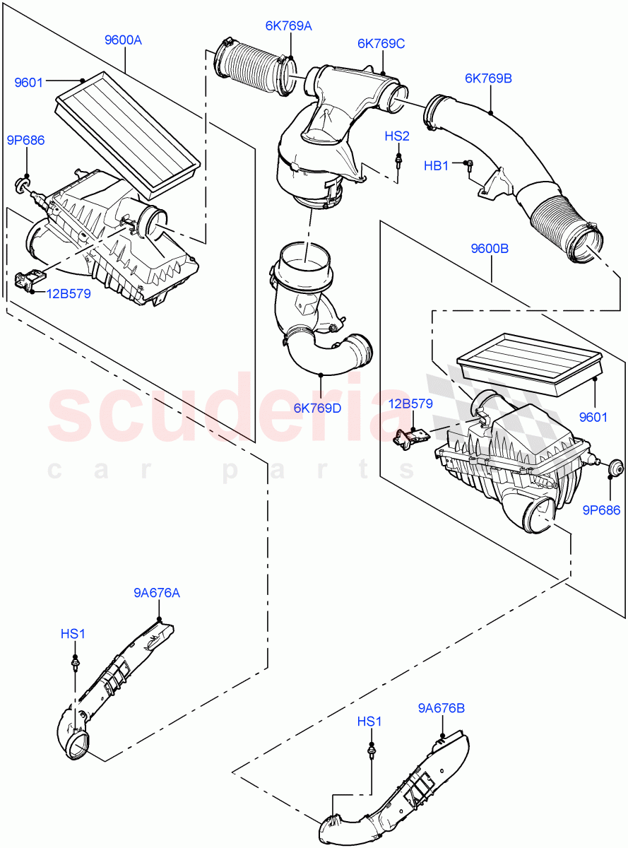 Air Cleaner (Nitra Plant Build) (3.0L AJ20D6 Diesel High) ((V) FROMM2000001) of Land Rover Land Rover Discovery 5 (2017+) [3.0 I6 Turbo Diesel AJ20D6]