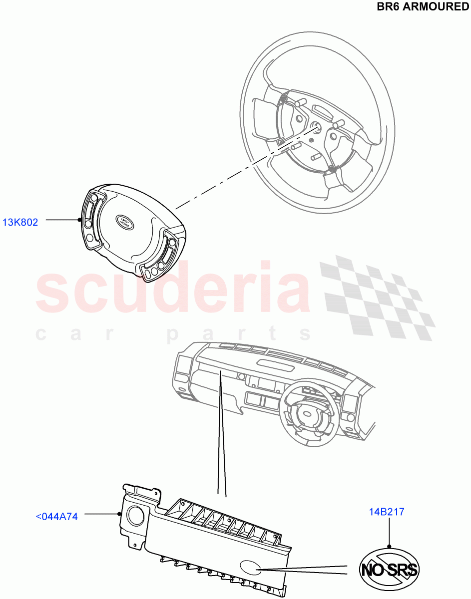 Airbag System (With B6 Level Armouring) ((V) FROMAA000001) of Land Rover Land Rover Range Rover (2010-2012) [3.6 V8 32V DOHC EFI Diesel]