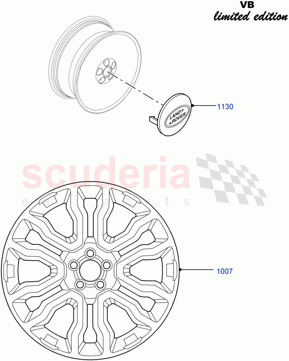 Wheels (Victoria Beckham Limited Edition, Halewood (UK)) of Land Rover Land Rover Range Rover Evoque (2012-2018) [2.0 Turbo Petrol AJ200P]