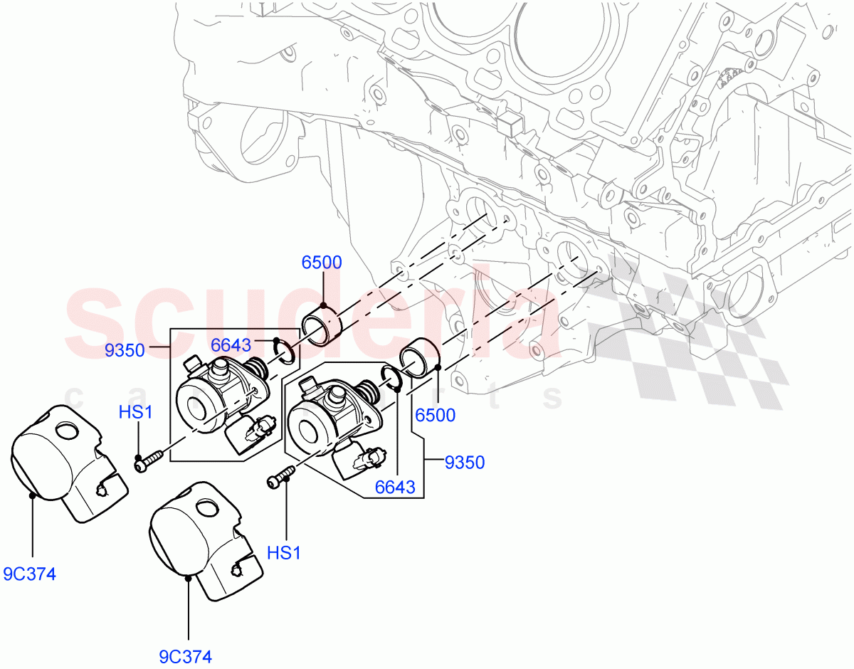 Fuel Injection Pump-Engine Mounted (5.0L OHC SGDI SC V8 Petrol - AJ133, 5.0 Petrol AJ133 DOHC CDA, 5.0L P AJ133 DOHC CDA S/C Enhanced) ((V) FROMAA000001) of Land Rover Land Rover Range Rover (2012-2021) [5.0 OHC SGDI SC V8 Petrol]