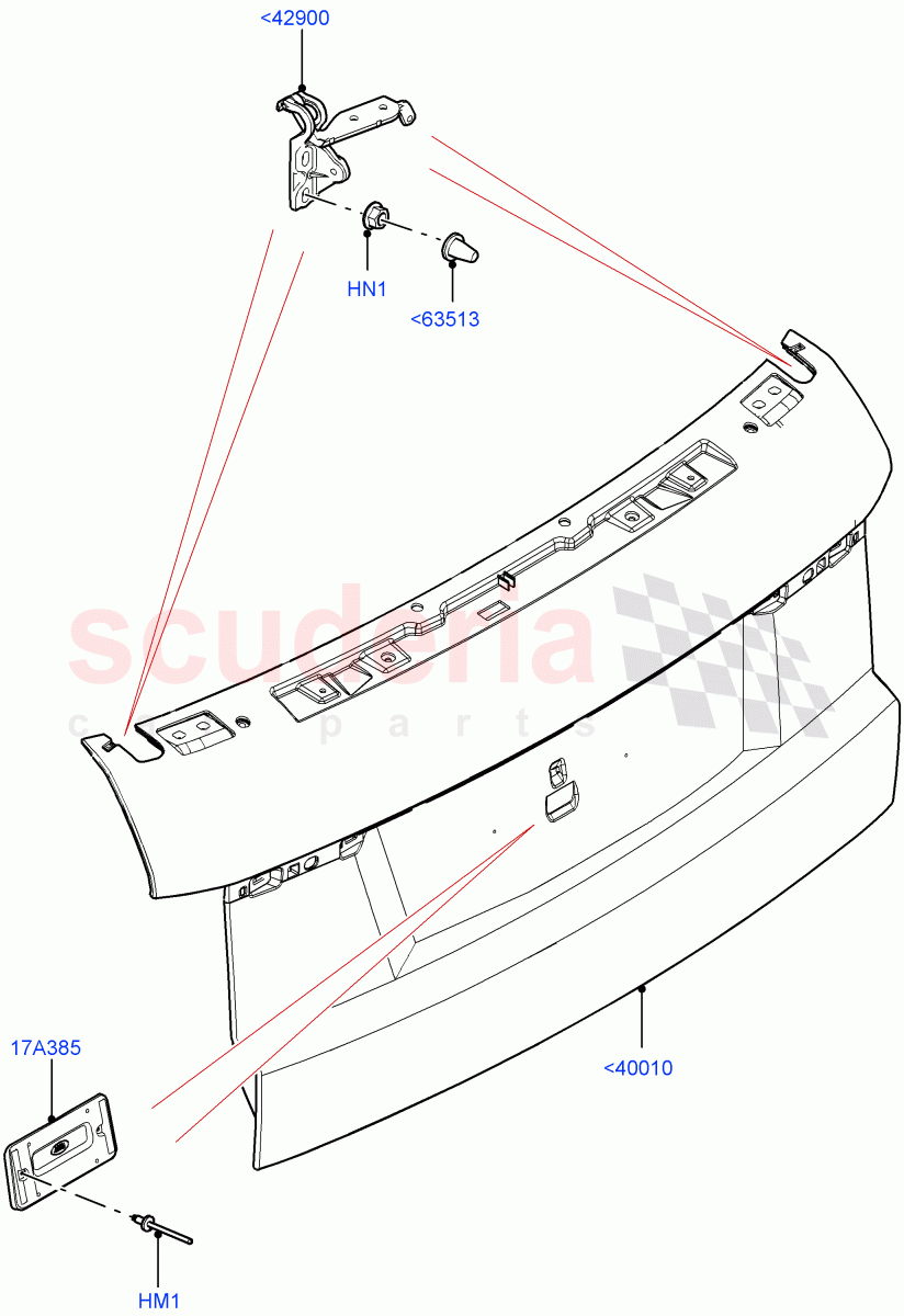 Luggage Compartment Door (2 Door Convertible, Halewood (UK)) of Land Rover Land Rover Range Rover Evoque (2012-2018) [2.2 Single Turbo Diesel]