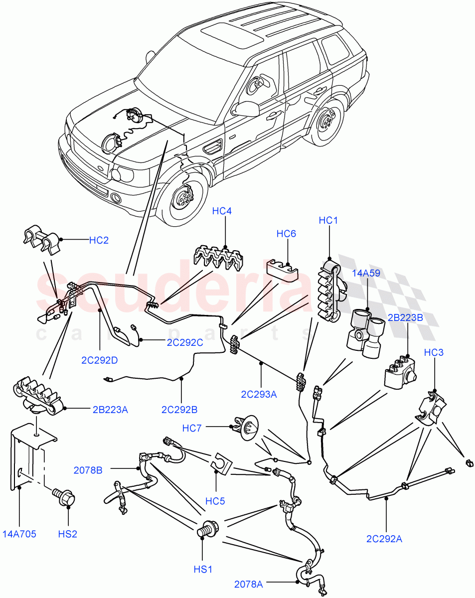 Front Brake Pipes ((V) TO9A999999) of Land Rover Land Rover Range Rover Sport (2005-2009) [2.7 Diesel V6]